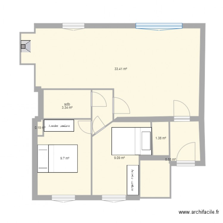 turenne CUISINE EGALE CHAMBRE. Plan de 0 pièce et 0 m2