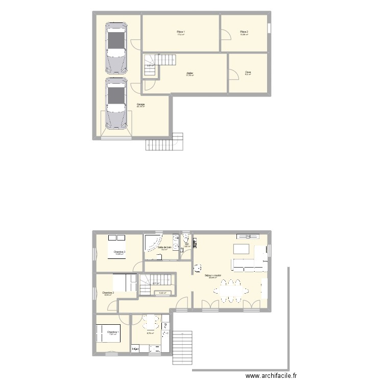 Maison Rioz. Plan de 15 pièces et 191 m2