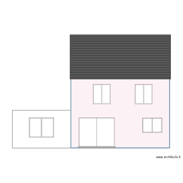 Plan façade est modifié. Plan de 0 pièce et 0 m2