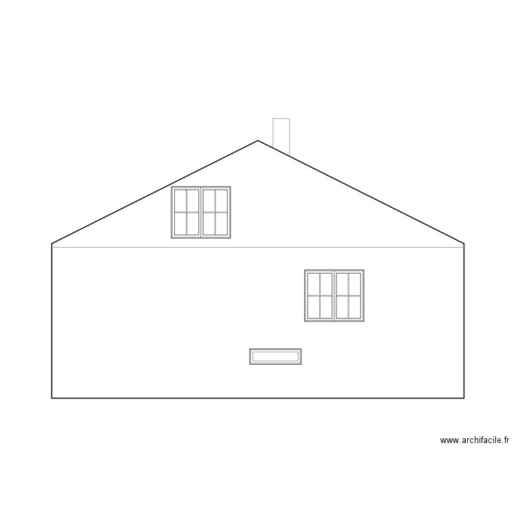 Facade maison - Pignon 2 avant travaux. Plan de 0 pièce et 0 m2