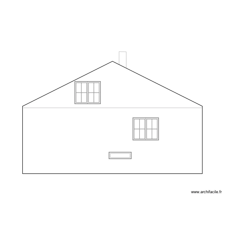 Facade maison - Pignon 2 avant travaux. Plan de 