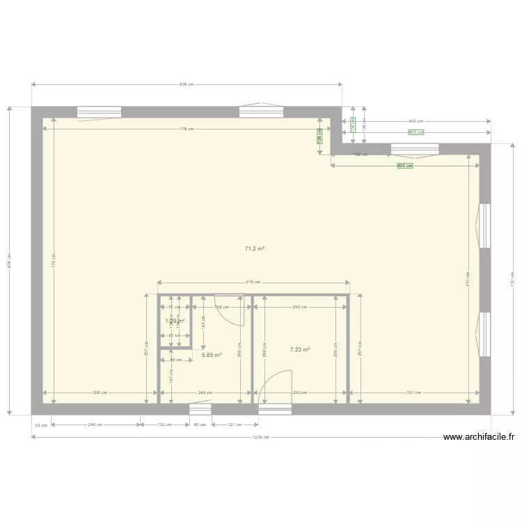 Maison Seule a dessiner. Plan de 