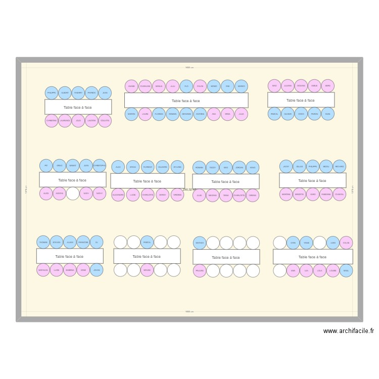 PLAN DE TABLE. Plan de 1 pièce et 250 m2