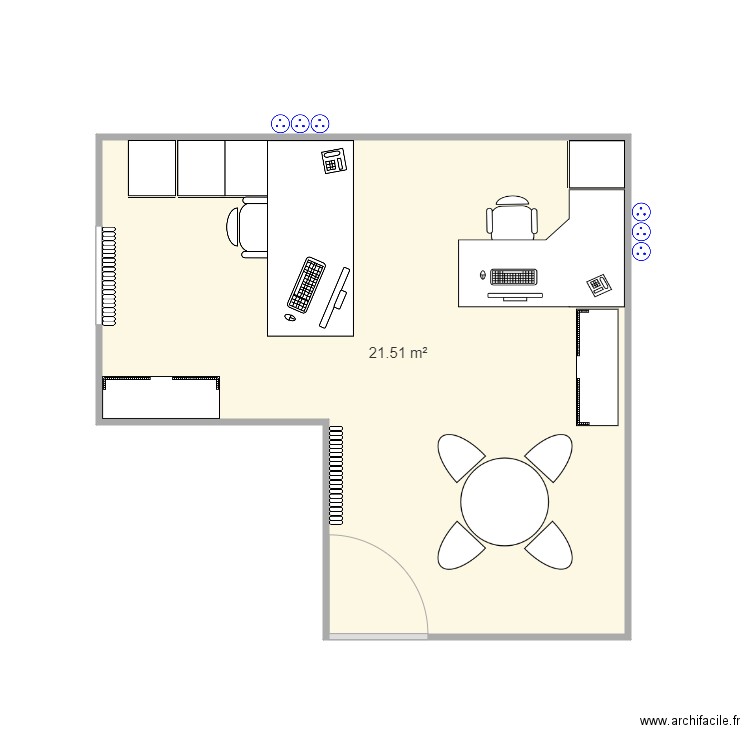 dst 1. Plan de 1 pièce et 22 m2