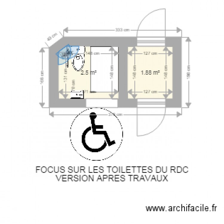 wc mairie de poet laval après travaux. Plan de 0 pièce et 0 m2