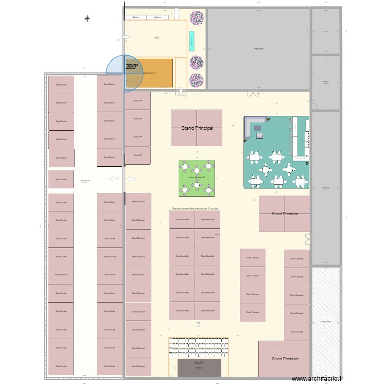 Salon des Entreprises CFACI (TBC). Plan de 8 pièces et 1909 m2