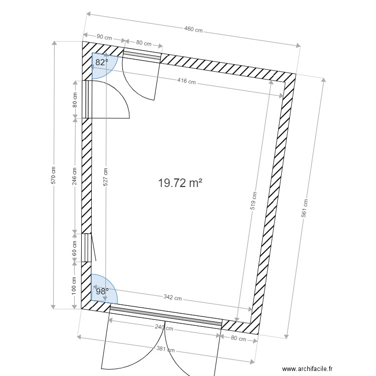 Vue en plan Garage. Plan de 0 pièce et 0 m2