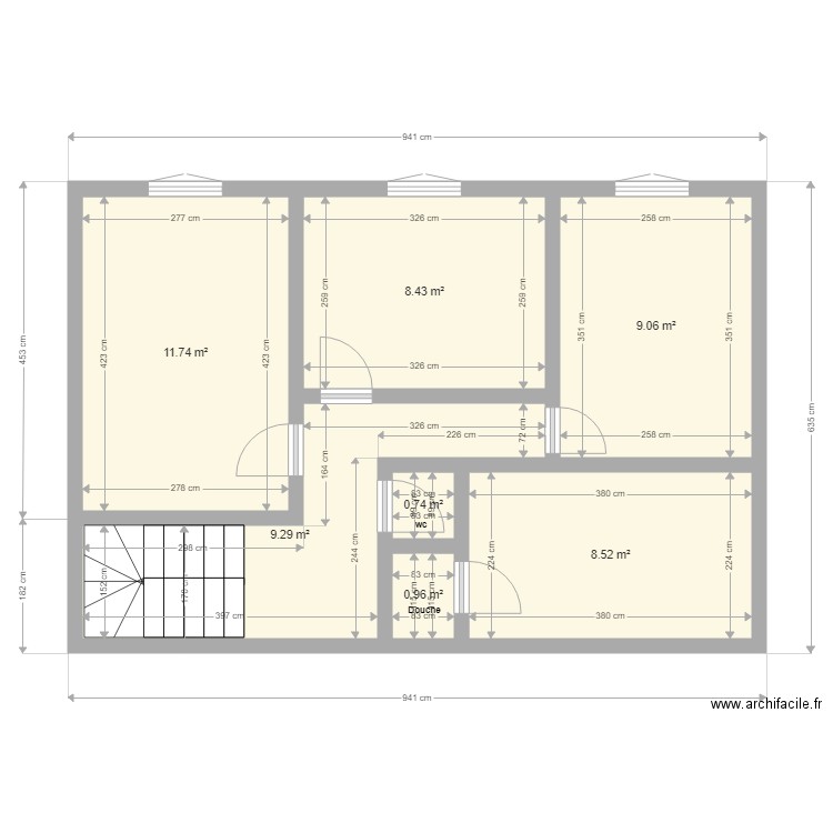 Montfarville Etage 1. Plan de 0 pièce et 0 m2