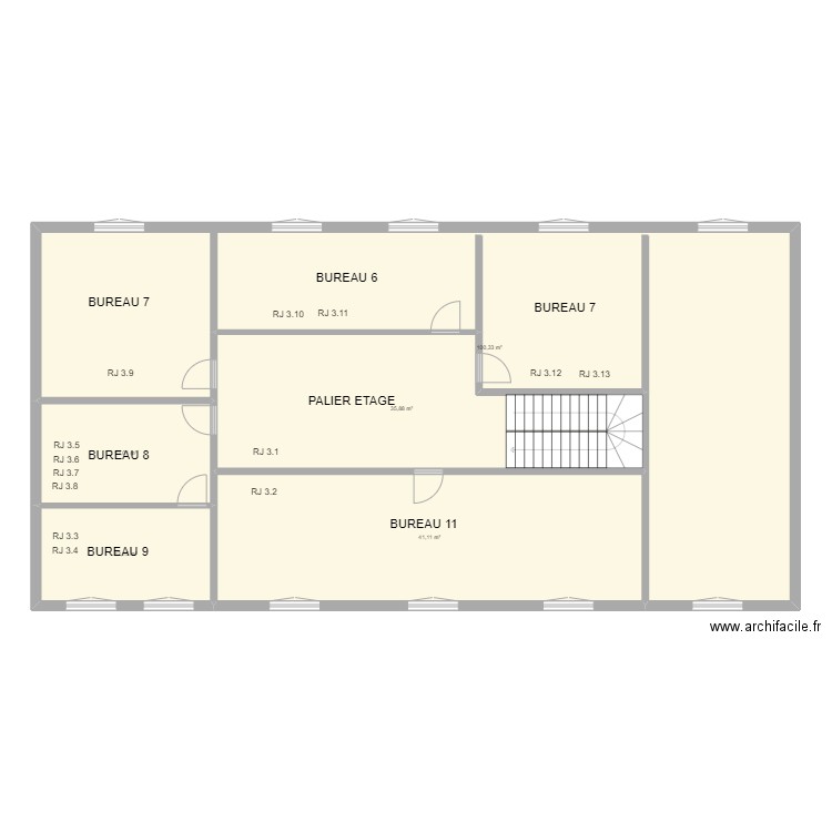 ETUDE NOTARIALE ETAGE. Plan de 5 pièces et 202 m2