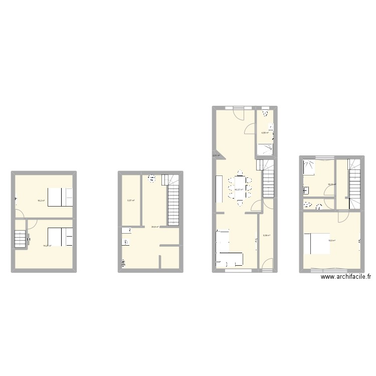 Chatelet. Plan de 10 pièces et 146 m2