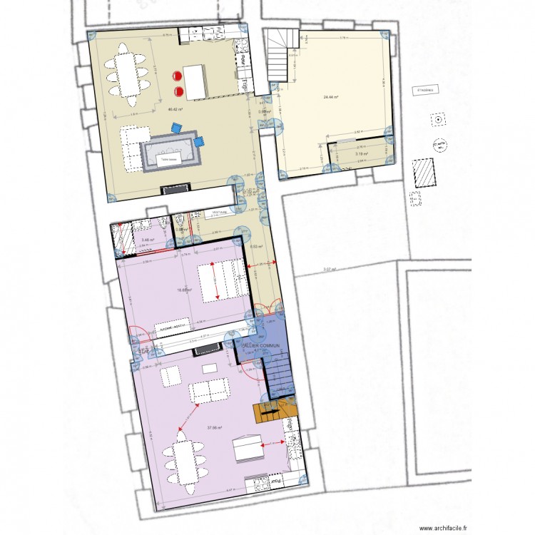 NIV 1 PIÈCES SOL 1 AMÉNAGEMENT. Plan de 0 pièce et 0 m2