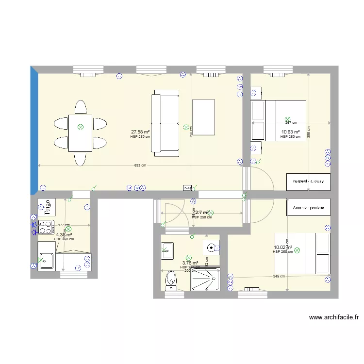 le chateau 2i&egrave;me. Plan de 