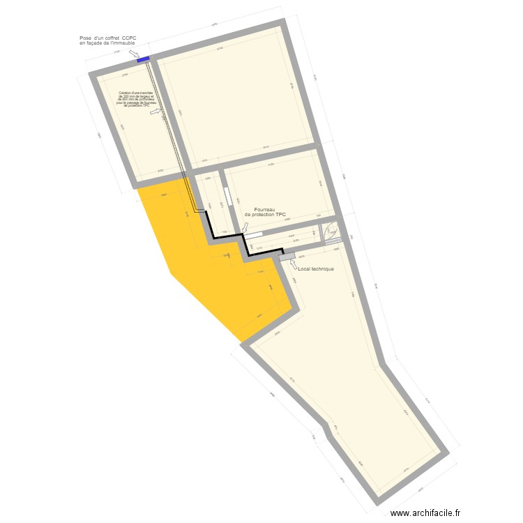 cadastre de Harnes RDC.. Plan de 5 pièces et 117 m2