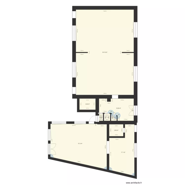 Salle de loisirs et Cantine Sept fr&egrave;res. Plan de 