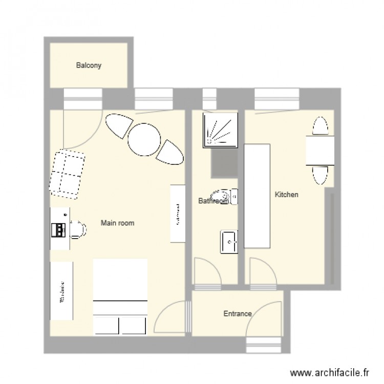 NAU6 32 2te OG mitte links. Plan de 0 pièce et 0 m2