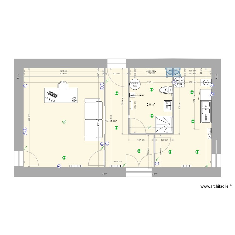 GUYNEMER BUANDERIE BUREAU V2. Plan de 0 pièce et 0 m2