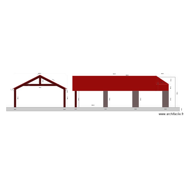 facade ouest. Plan de 0 pièce et 0 m2