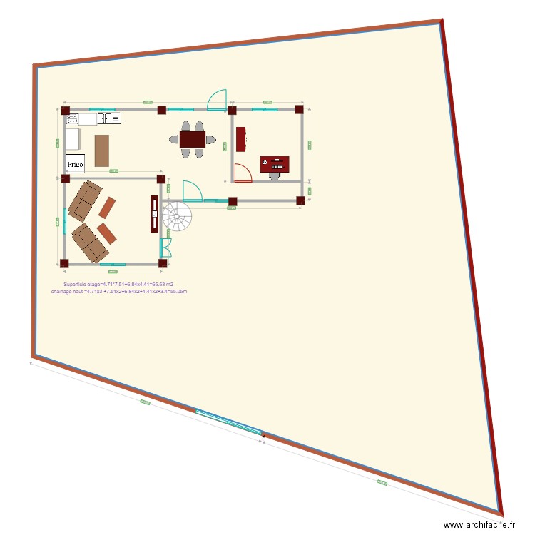 Etage Rucamazi. Plan de 3 pièces et 408 m2