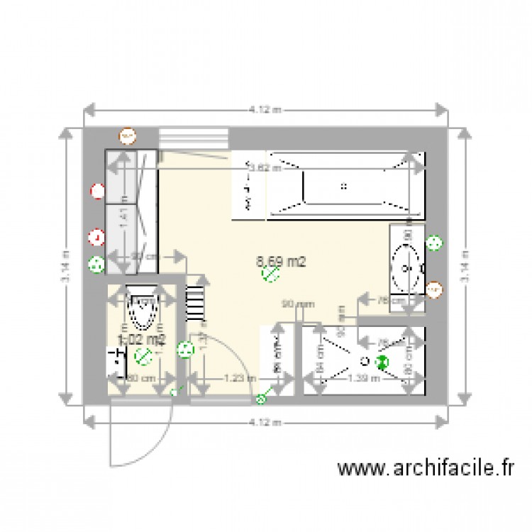 projet SDB avec buanderie version 7. Plan de 0 pièce et 0 m2