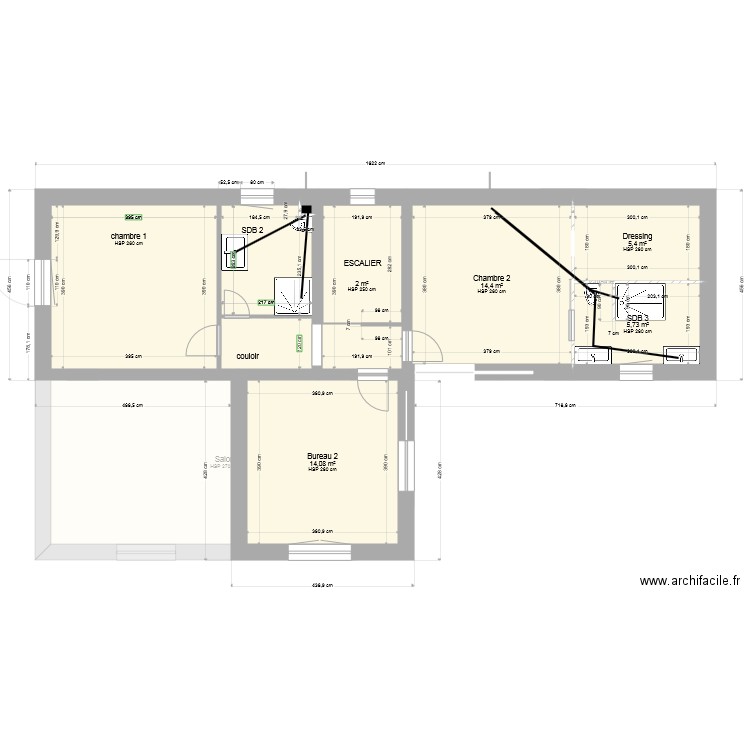 rdc  r1. Plan de 0 pièce et 0 m2