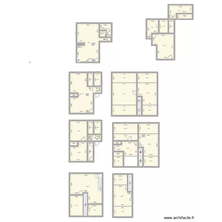 rdc apprt 1. Plan de 47  et 408 m²