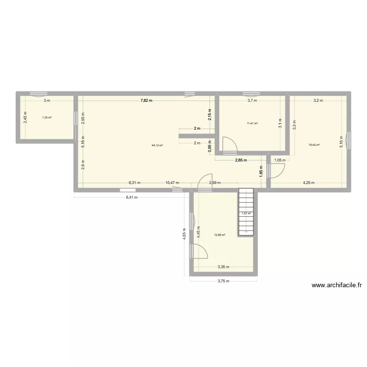 projet 2026. Plan de 6  et 96 m²
