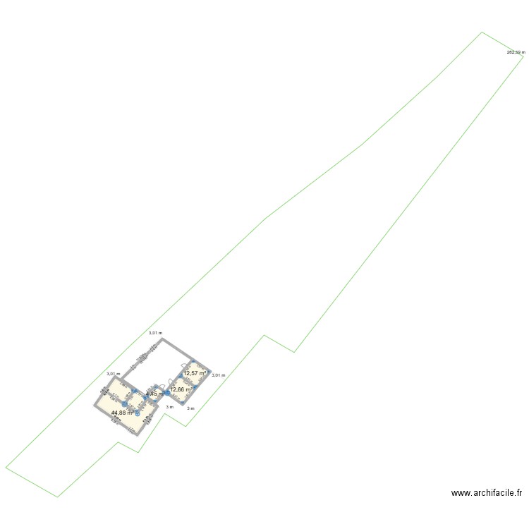 plan agrandissement. Plan de 5 pièces et 82 m2