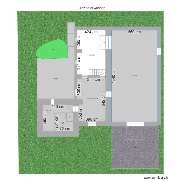 plan après travaux. Plan de 10 pièces et 212 m2
