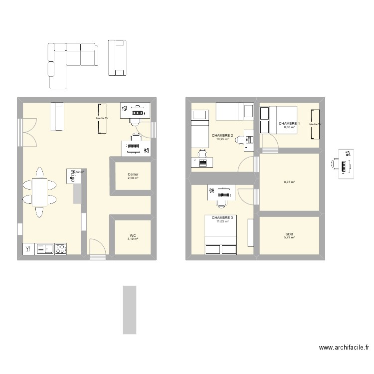 Maison2. Plan de 0 pièce et 0 m2