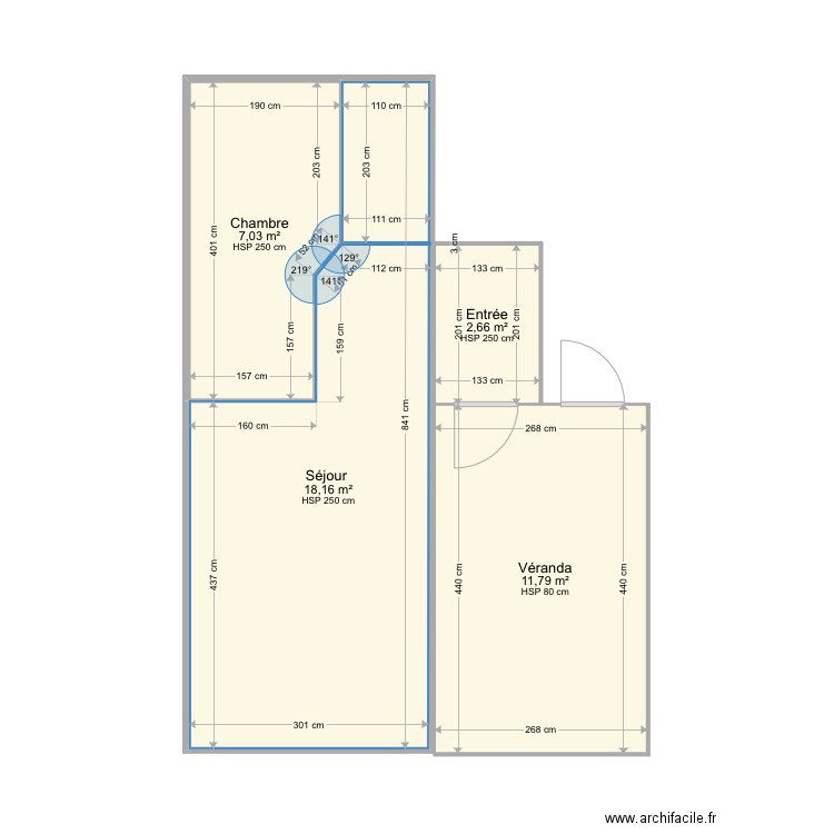 Rippe. Plan de 4 pièces et 40 m2