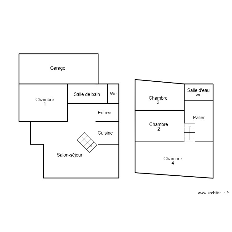 LOCTUDY HERNOT. Plan de 7 pièces et 28 m2