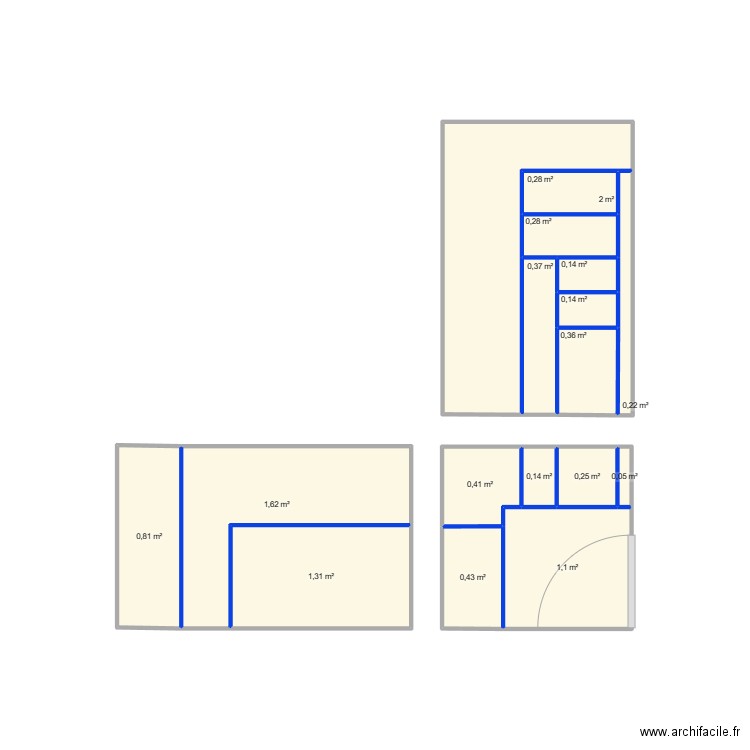 cellier. Plan de 17 pièces et 10 m2