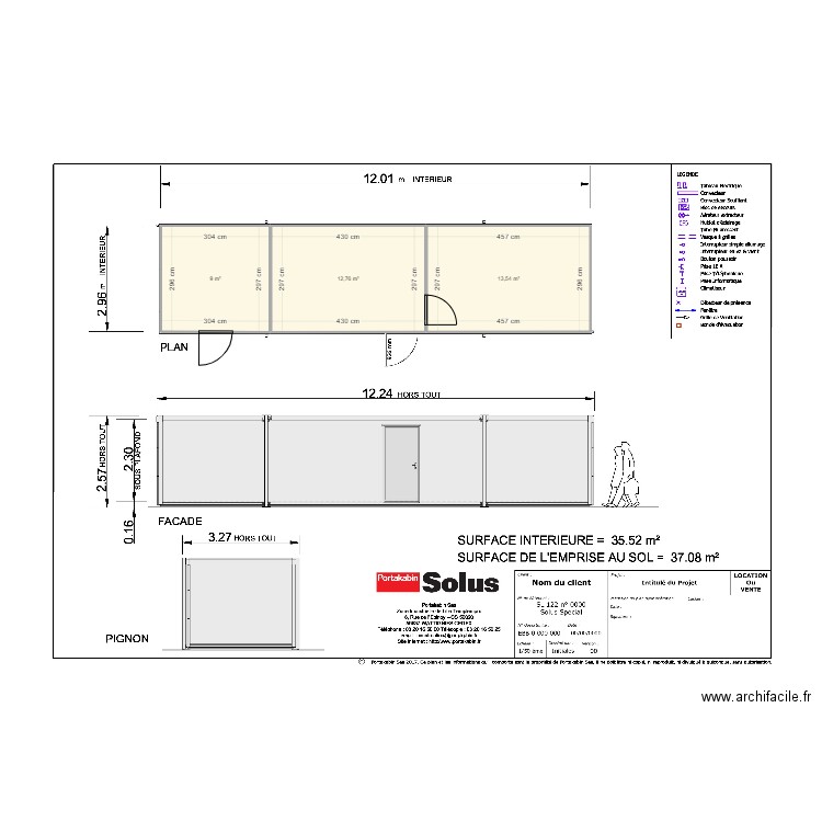 STEPAN SL122. Plan de 3 pièces et 35 m2