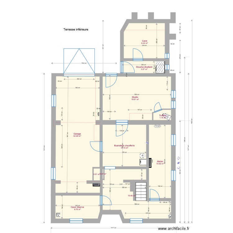 Sous sol. Plan de 0 pièce et 0 m2