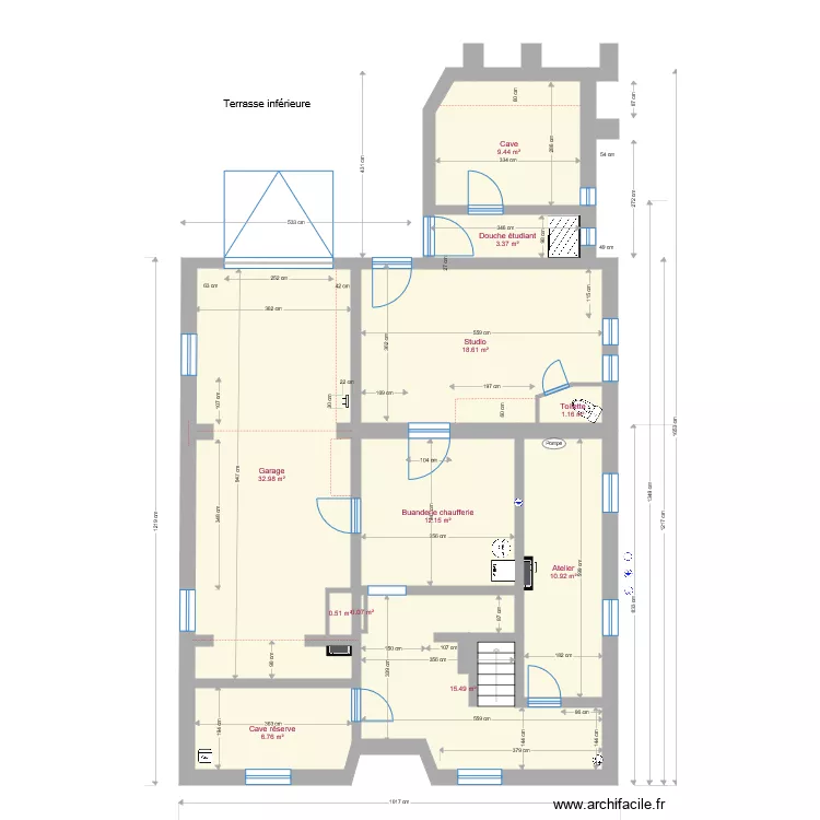 Sous sol. Plan de 