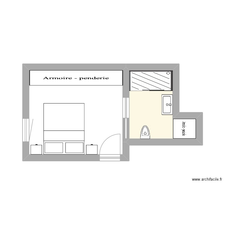 Florent Fontvielle. Plan de 2 pièces et 17 m2