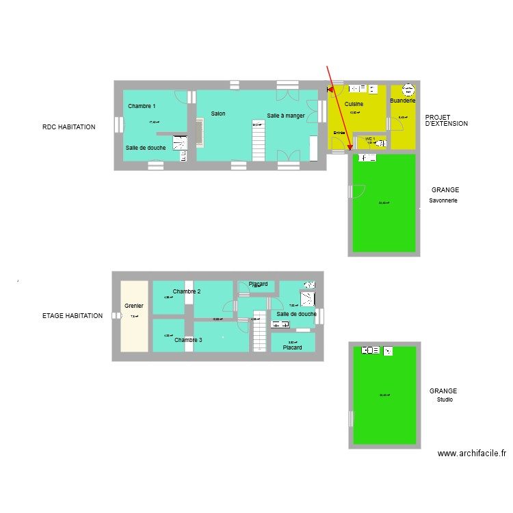 plan spanc. Plan de 15 pièces et 167 m2