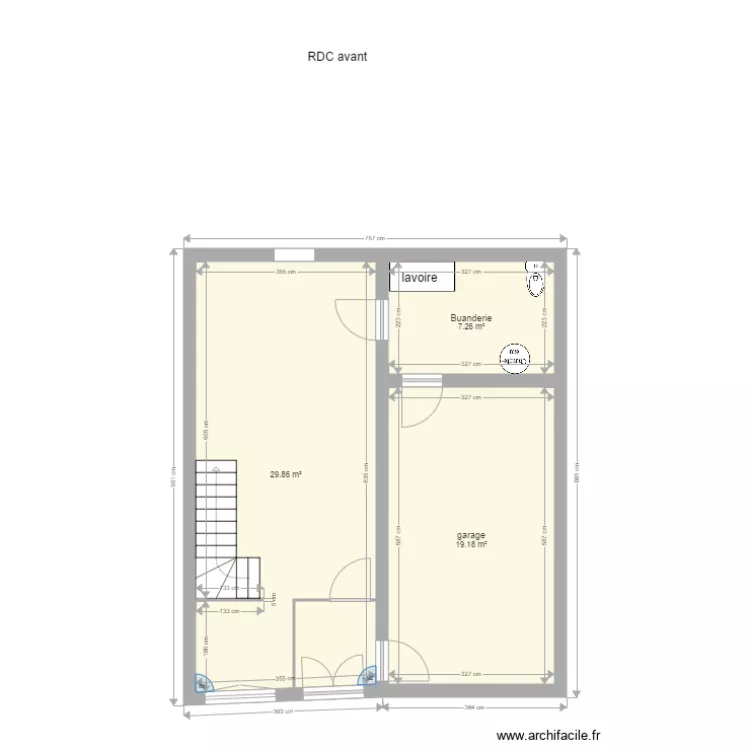 Estagel RDC avant. Plan de 