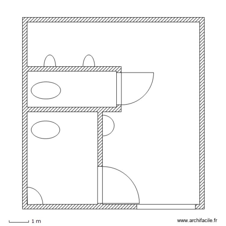 bloc sanitaire. Plan de 