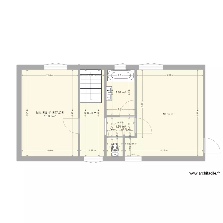APPART MILIEU AVANT. Plan de 