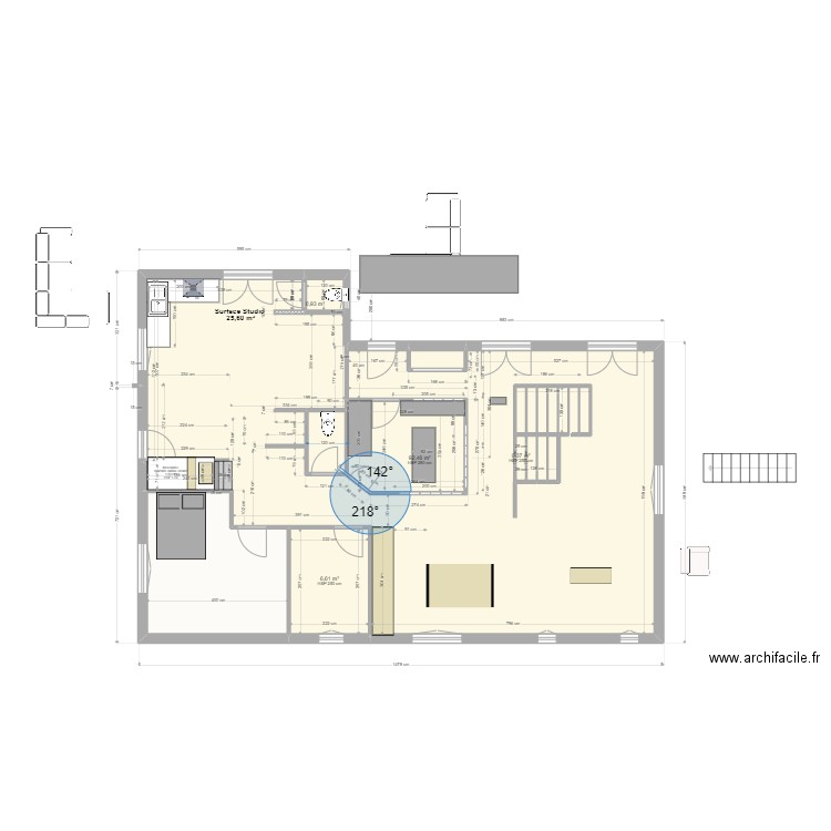                    Yvrac RDC PROJET SDB CUISINE RDC6. Plan de 14 pièces et 125 m2