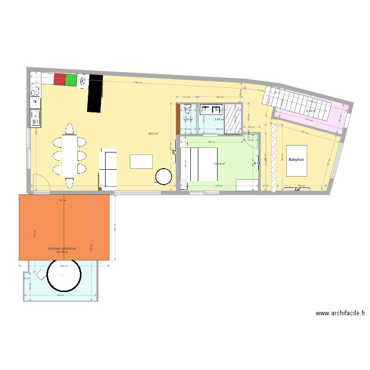 les angles étage salon mofifications 3. Plan de 0 pièce et 0 m2