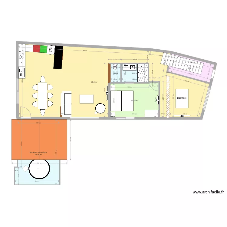 les angles &eacute;tage salon mofifications 3. Plan de 