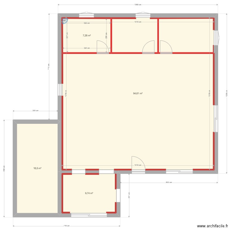 Extension maison. Plan de 4 pièces et 137 m2