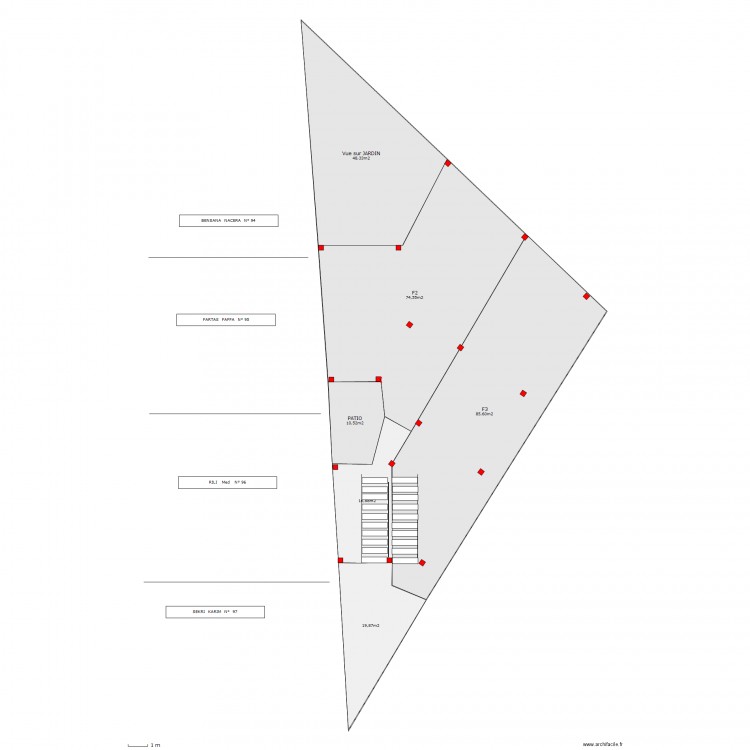 Superficies F2 - F3. Plan de 0 pièce et 0 m2