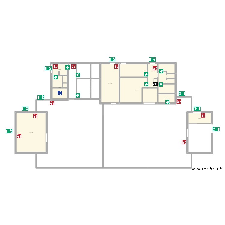 Ancien restaurant scolaire. Plan de 10 pièces et 151 m2