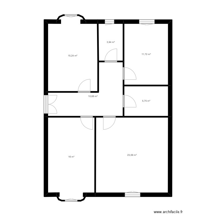 264 FROMONT. Plan de 7 pièces et 87 m2