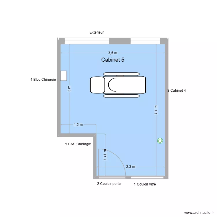 31139 Cabinet 5. Plan de 1  et 14 m²