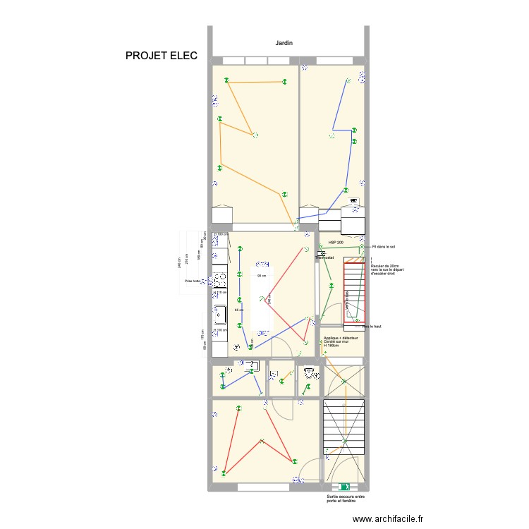 Banning 21 Rez Electricité. Plan de 8 pièces et 87 m2