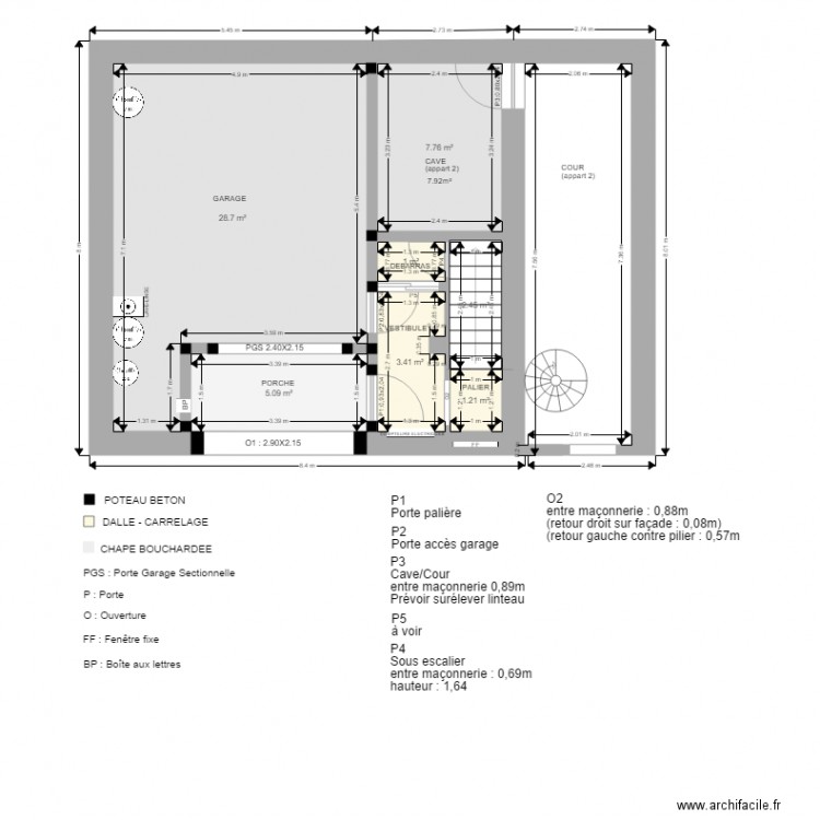 PLAN RDC . Plan de 0 pièce et 0 m2